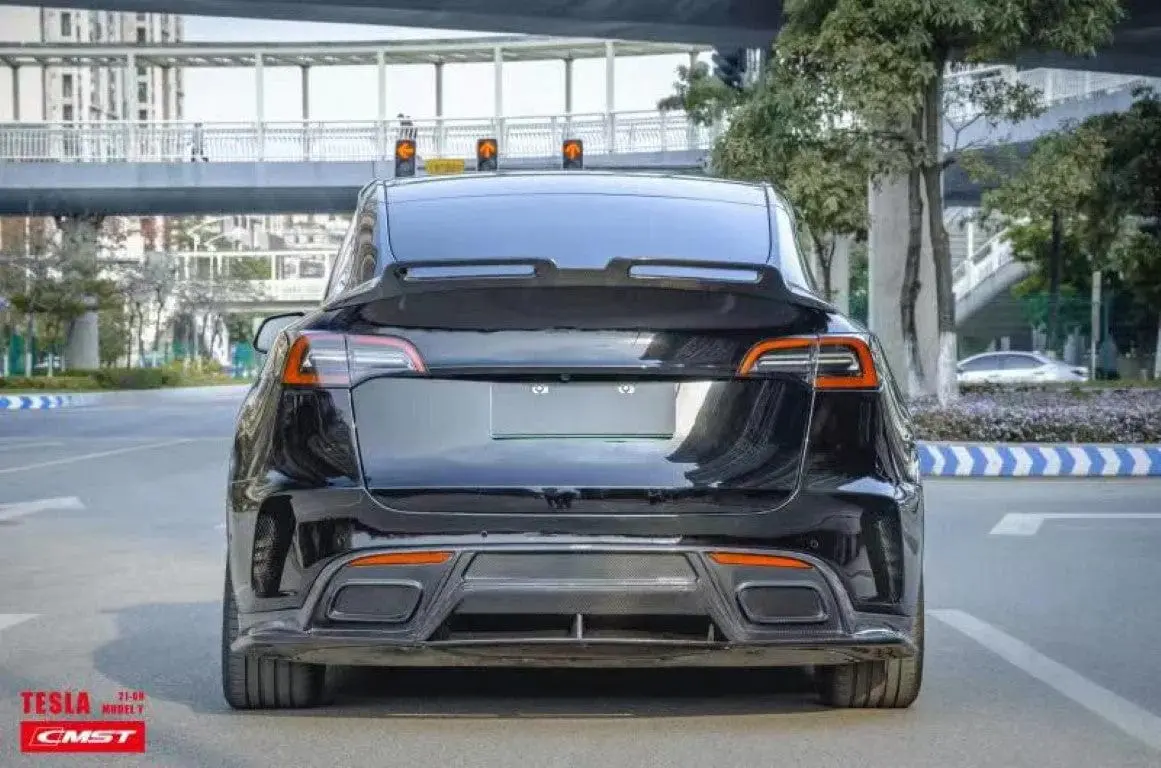 Cmst Genuine Carbon Fiber Rear Full Bumper Replacement For Tesla Model Y 2020-2026 2