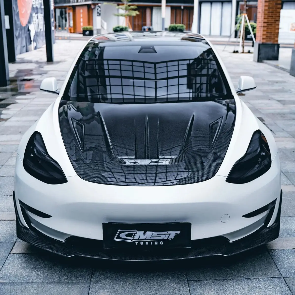 Cmst Genuine Carbon Fiber Hood Bonnet V1 For Tesla Model 3 2017-2023 1
