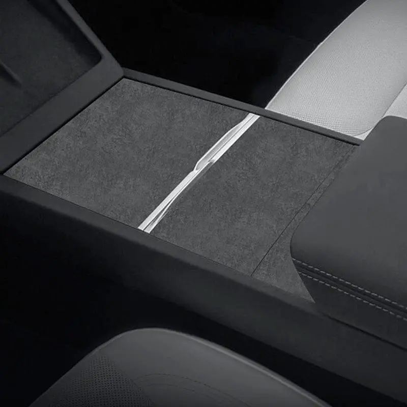Alcantara Center Console Protective Overlay Hard Covers For Tesla Model 3 2023-2026 Highland 1