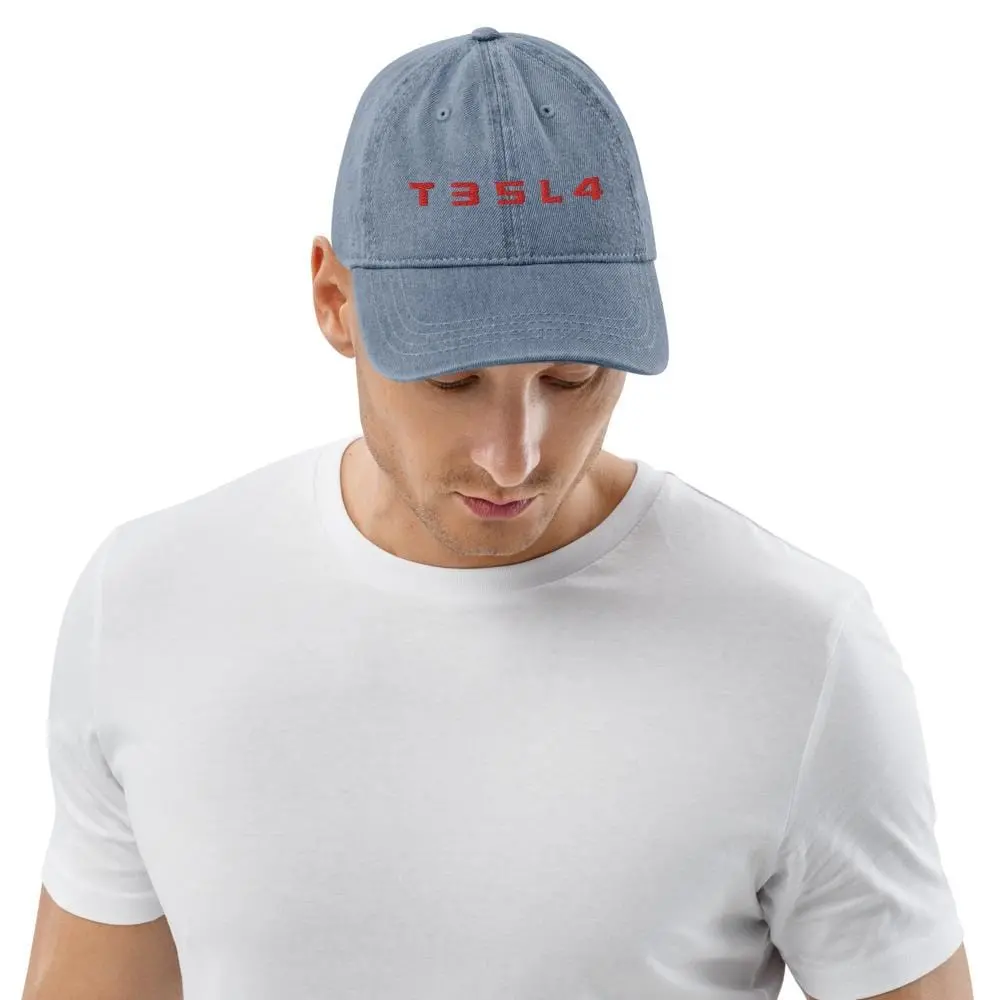 Tesla T35l4 Denim Baseball Cap/Hat Unisex 1