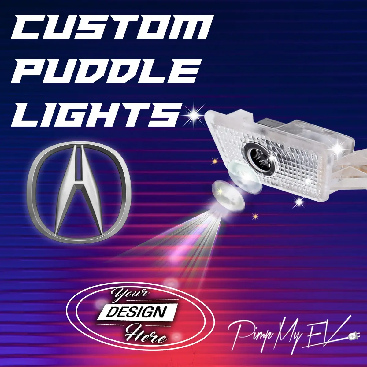 Custom Led Courtesy Door Projector Puddle Lights For Acura 1