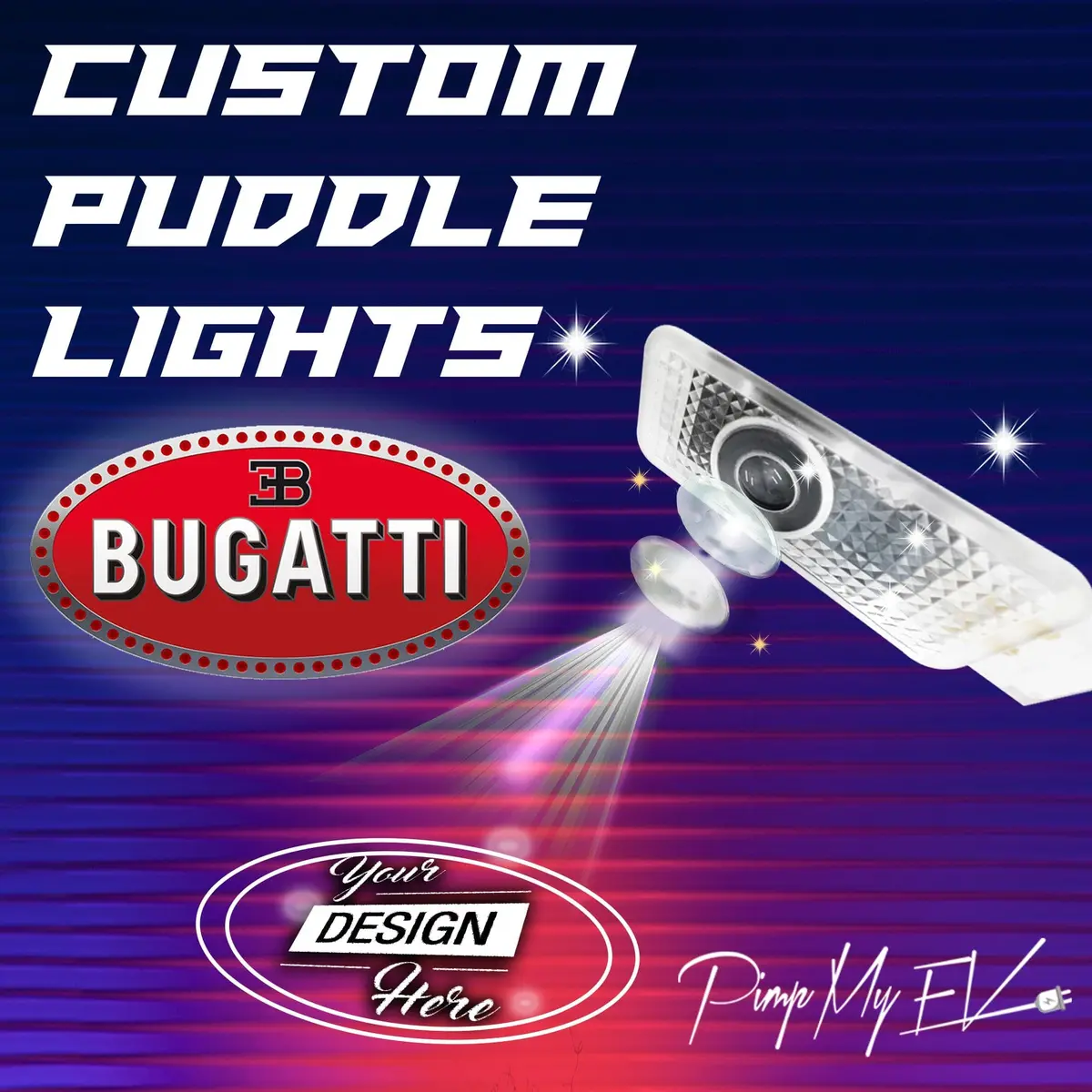Custom Led Courtesy Door Projector Puddle Lights For Bugatti 1