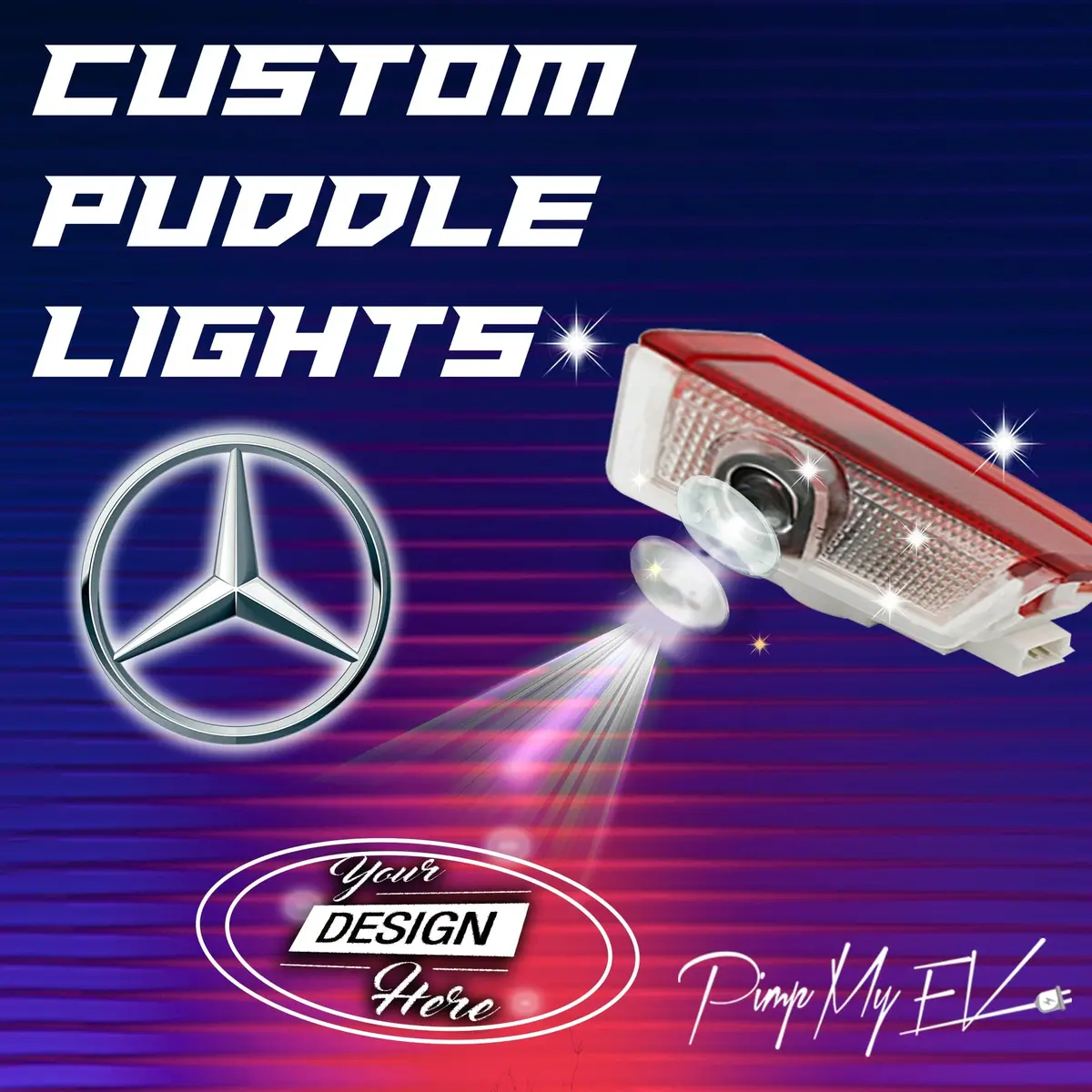 Custom Led Courtesy Door / Side Mirror Projector Puddle Lights For Mercedes 1