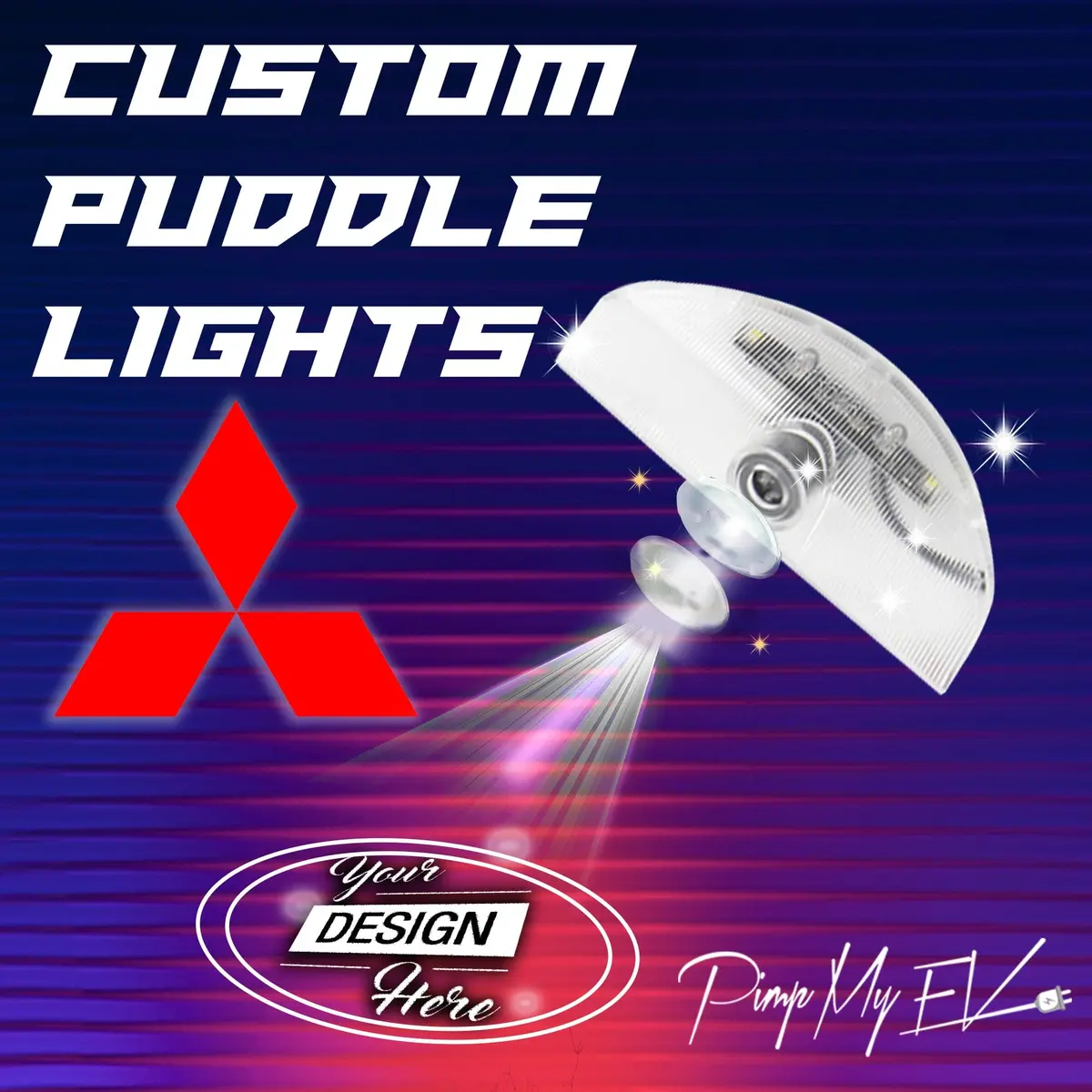 Custom Led Courtesy Door Projector Puddle Lights For Mitsubishi 1