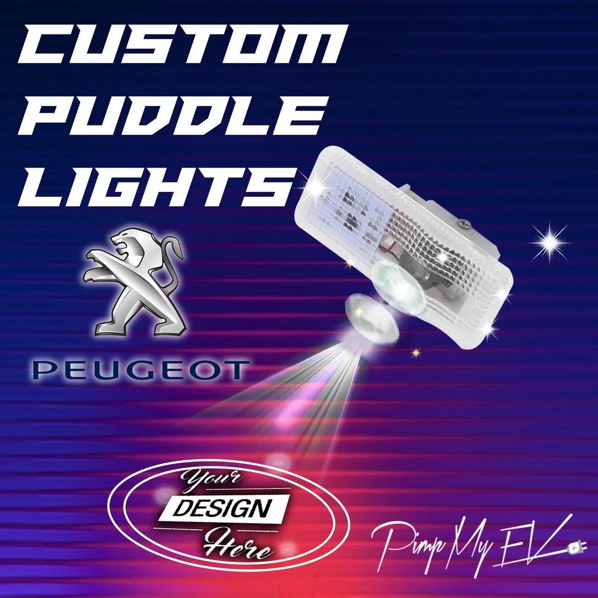 Custom Led Courtesy Door Projector Puddle Lights For Peugeot 1