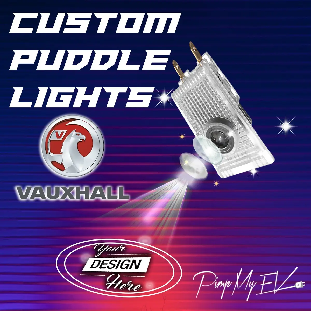 Custom Led Courtesy Door Projector Puddle Lights For Vauxhall 1