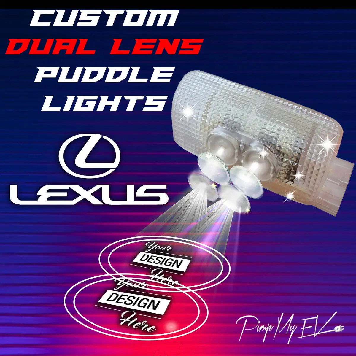 Custom Dual Lens Door Projector Puddle Lights V2 For Lexus 1