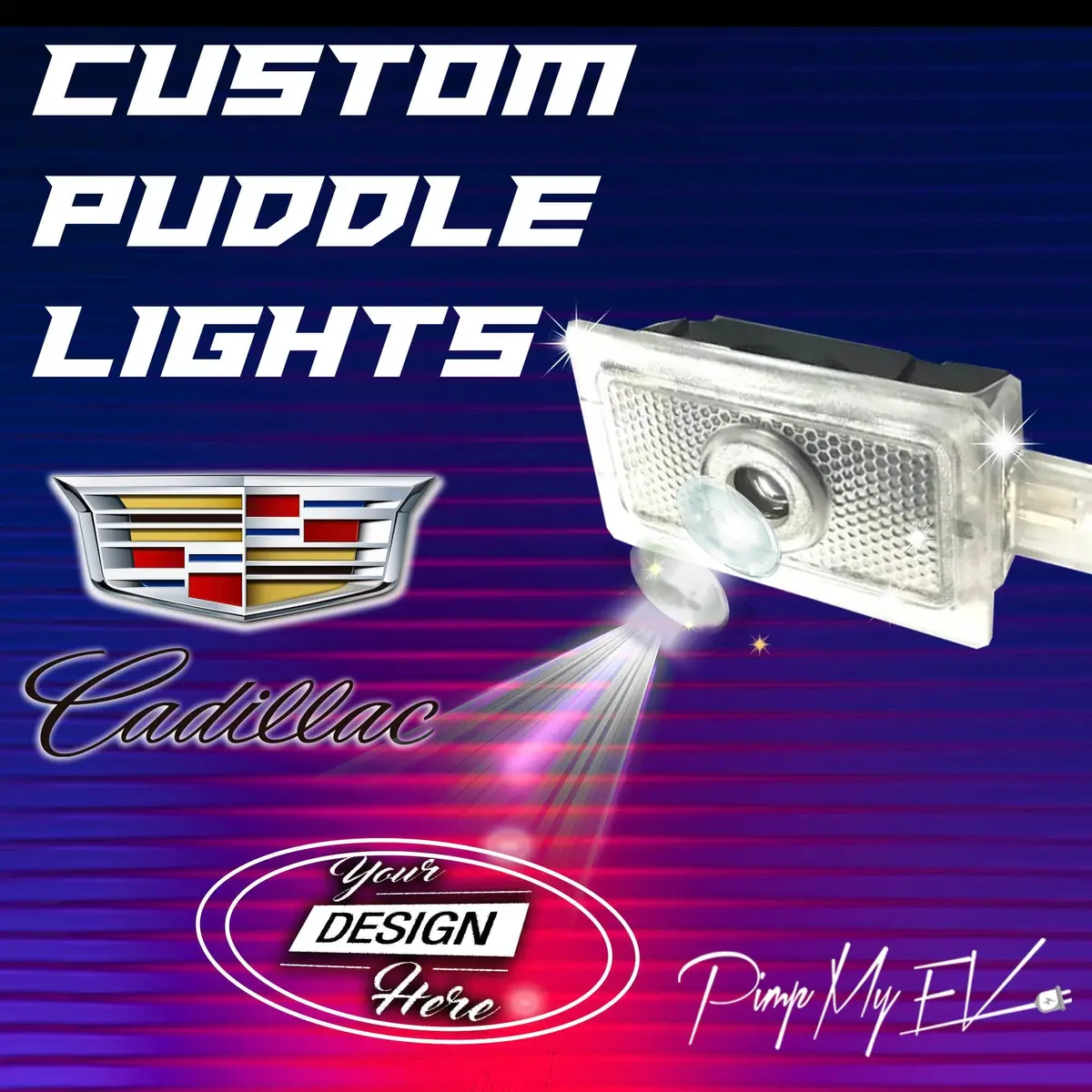 Custom Led Courtesy Door Projector Puddle Lights For Cadillac 1