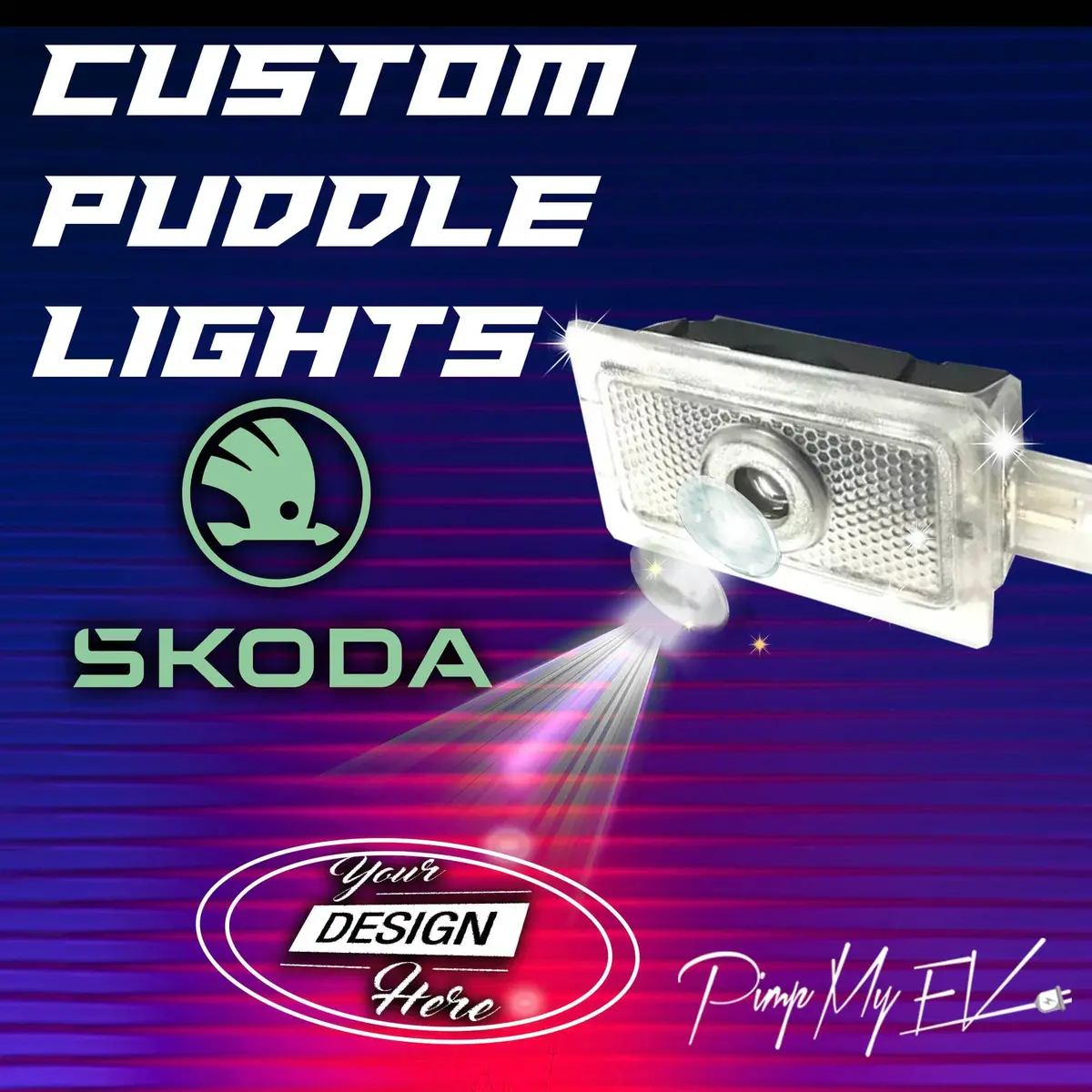 Custom Led Courtesy Door Projector Puddle Lights For Skoda 1