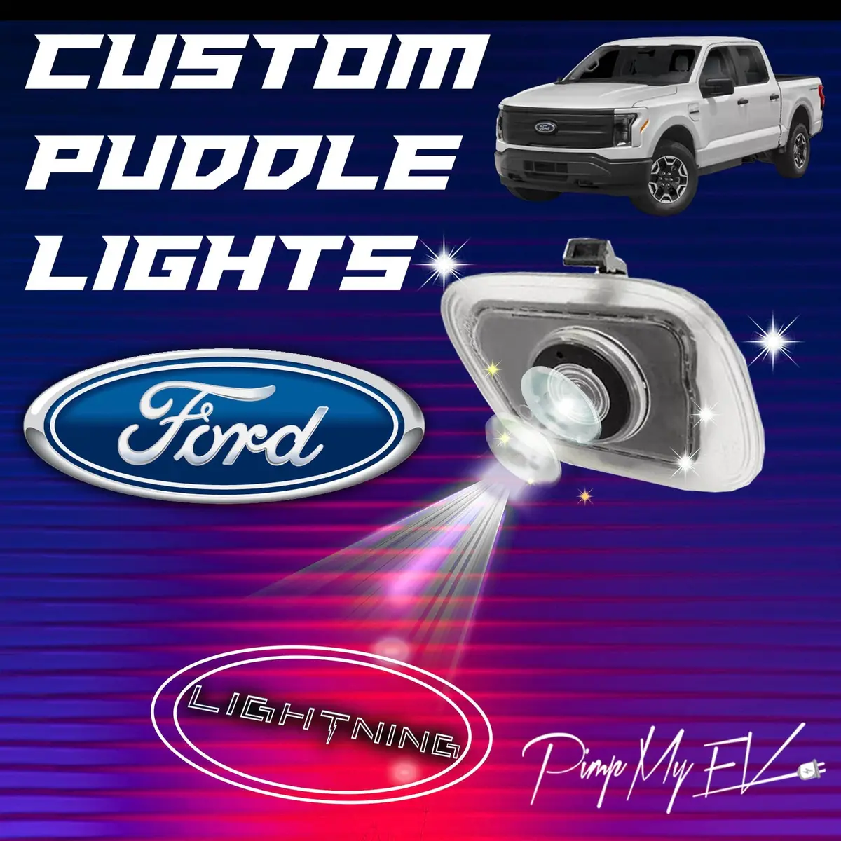 Custom Led Side Mirror Projector Puddle Approach Lights For Ford F150 Lightning 2022-2026 1