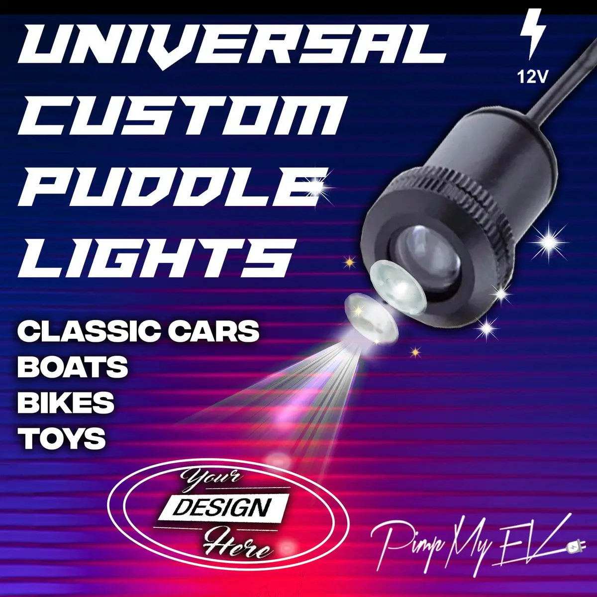 Universal Puddle Lights Custom Led Projectors For All Cars, Bikes, Boats & Applications 1