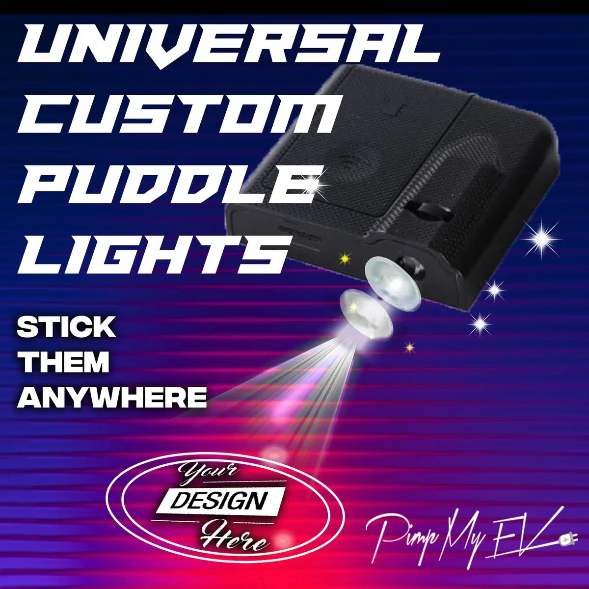 Universal Stick On Puddle Lights Custom Led Projectors For All Cars, Bikes, Boats & Applications 1