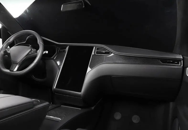 Carbon Fiber Effect Gloss Dashboard Trim Kit For Tesla Model X 2015-2020 1