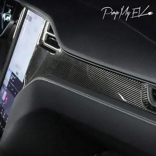 Real Molded Gloss Carbon Fiber Dashboard Overlay For Tesla Model S 2012-2020 1