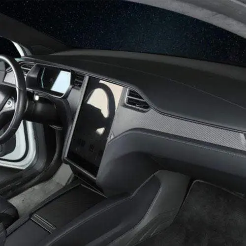 Real Molded Matte Carbon Fiber Dashboard Overlay Kit For Tesla Model S 2014-2020 1