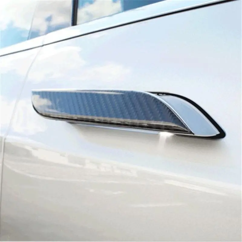 4Pcs Carbon Fiber Effect Door Handle Protection Covers For Tesla Model S 2012-2020 1