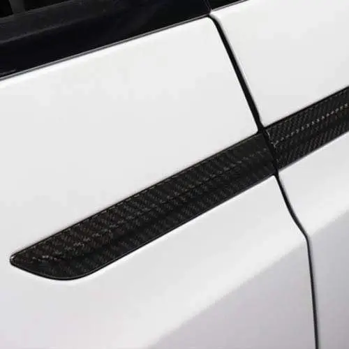 4Pcs Real Molded Gloss Carbon Fiber Door Handle Overlay Covers For Tesla Model X 2015-2021 1