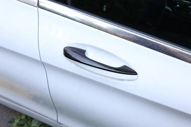 Carbon Fiber Effect Door Handle Overlay Covers For Mercedes-Benz Eqc Lhd 2019-2020 1