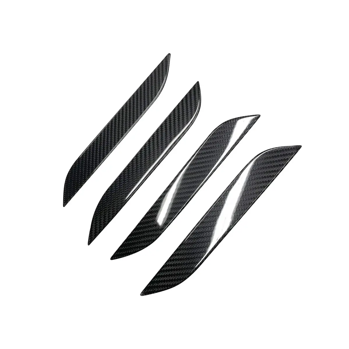 Real Molded Carbon Fiber Door Handle Overlay Covers 4Pcs For Tesla Model S 2022-2026 1