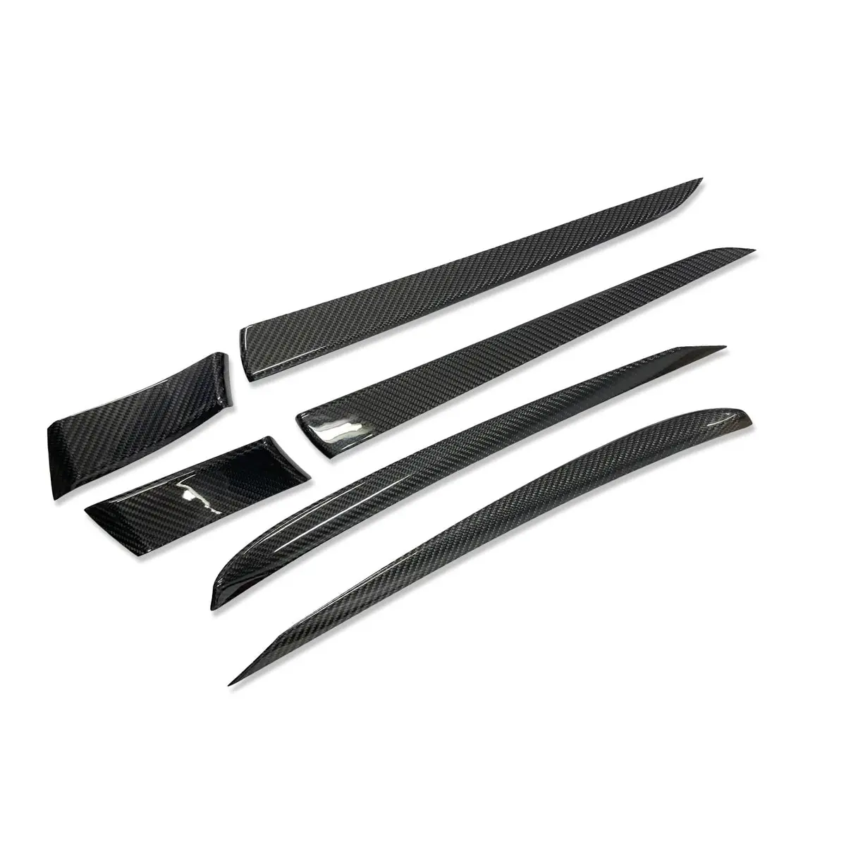 Real Molded Carbon Fiber Door Handle Overlay Covers 6Pcs For Tesla Model S 2022-2026 1