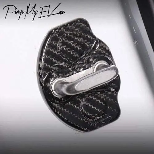 Real Molded Carbon Fiber Gloss Door Hook Covers For Tesla Model Y 2020-2026 1