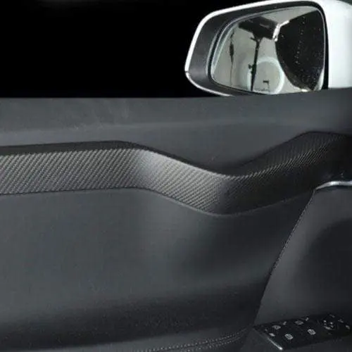 4Pcs Real Molded Matte Carbon Fiber Interior Door Trims Kit For Tesla Model X 2015-2021 1
