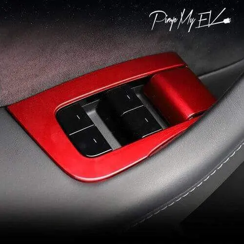 14Pcs Abs Window & Door Switch Covers For Tesla Model Y 2020 1