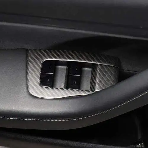 14Pcs Real Molded Matte Carbon Fiber Window Switch Covers For Tesla Model 3 (Right Hand Drive) 2017-2020 1