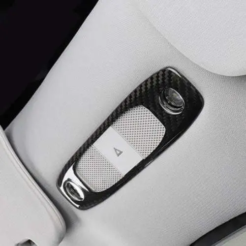 Real Molded Gloss Carbon Fiber Reading Spotlight Cover Plate For Tesla Model Y 2020-2026 1