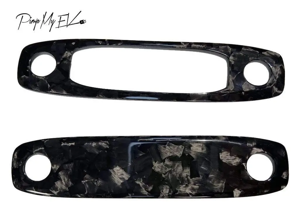Real Gloss Forged Carbon Fiber Spotlight Overlay Plates For Tesla Model 3 2017-2023 1
