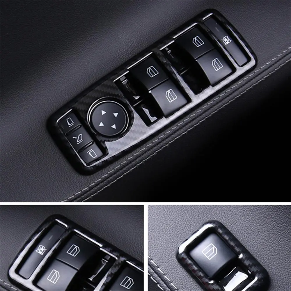 Carbon Fiber Effect Window & Door Switch Overlays For Tesla Model X 2015-2021 1