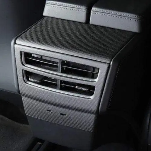 Real Molded Matte Carbon Fiber Ac Vent Overlay Cover For Tesla Model S 2012-2020 1