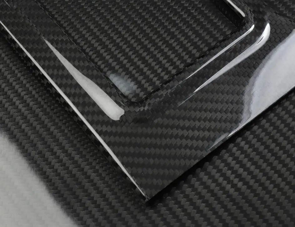 Real Molded Gloss Carbon Fiber Center Console Overlay Cover Kit For Tesla Model Y 2021-2026 2