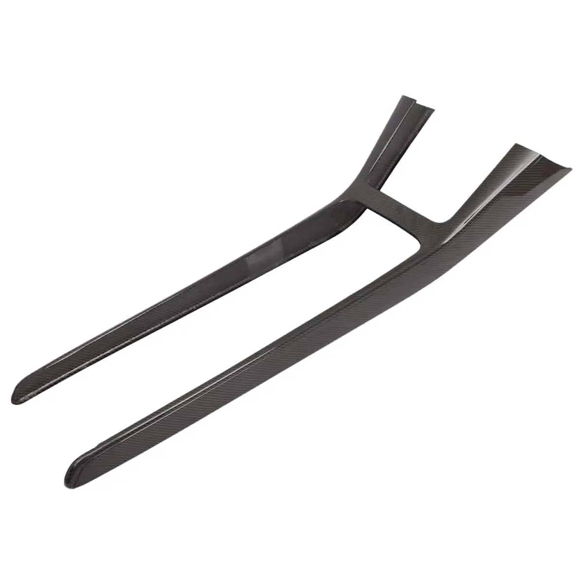 Real Molded Gloss Carbon Fiber Center Console Full Coverage Overlay Cover For Tesla Model 3 2021-2023 1