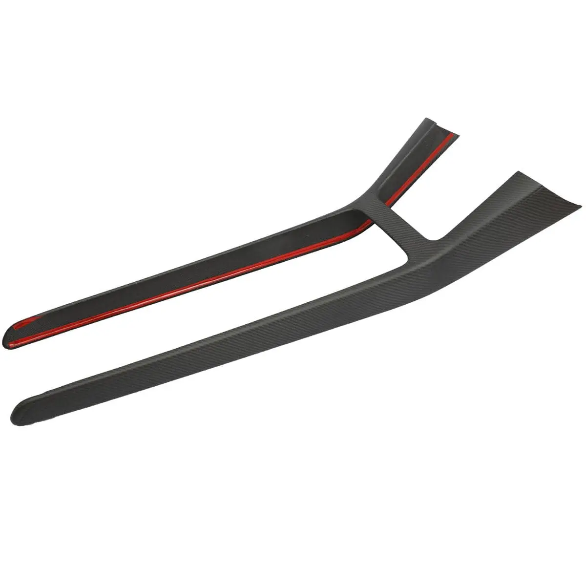 Real Molded Matte Carbon Fiber Center Console Side Full Coverage Overlay For Tesla Model Y 2021-2026 1
