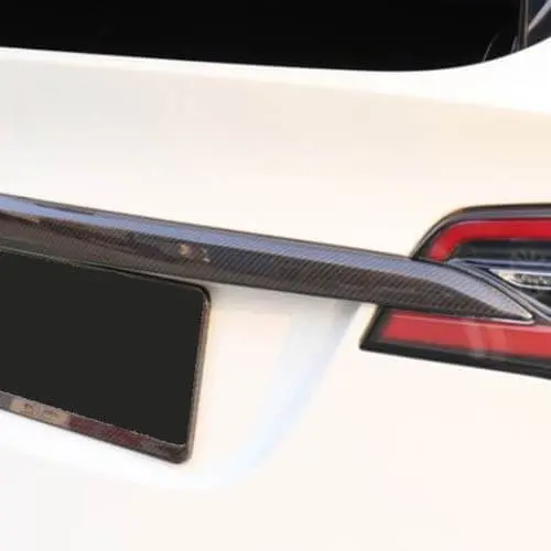 Real Molded Gloss Carbon Fiber Trunk Chrome Delete Applique Tailgate Trim For Tesla Model X 2015-2020 1