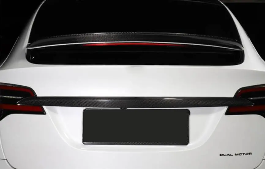 Real Molded Matte Carbon Fiber Trunk Tailgate Applique For Tesla Model X 2015-2021 1