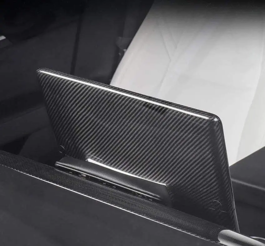 Real Molded Gloss Carbon Screen Rear Overlay Cover For Tesla Model 3 2017-2023 1
