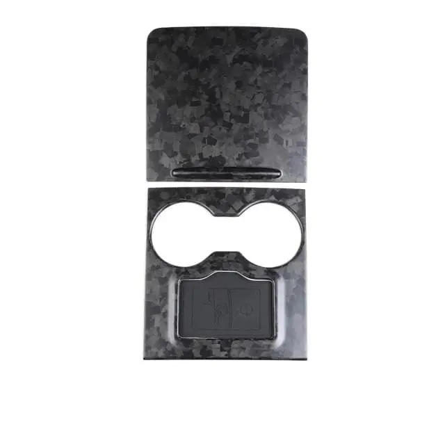 Real Molded Matte Forged Carbon Fiber Center Console Overlay Cover Kit For Tesla Model 3 2021-2023 1