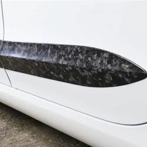 Real Molded Gloss Forged Carbon Fiber External Door Trims For Tesla Model 3 2017-2023 1