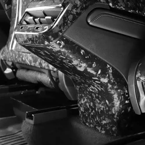Real Molded Gloss Forged Carbon Fiber Rear Ac Vent Lower Overlay Cover For Tesla Model Y 2020-2026 1
