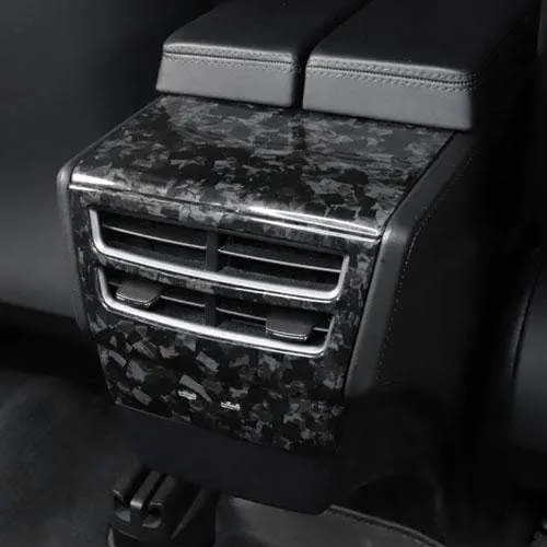 Real Molded Gloss Forged Carbon Fiber Rear Ac Vent Overlay Cover For Tesla Model X 2018-2021 1