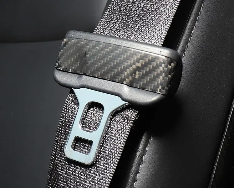 Real Molded Carbon Fiber Seat Belt Overlay Covers For Tesla Model 3 2017-2023 1