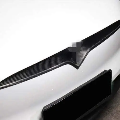 Real Molded Gloss Carbon Fiber Front End Inlay Grill For Tesla Model X 2015-2021 1