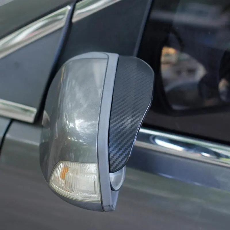 Carbon Fiber Effect Side Mirror Rain Guards Or Visors [Universal] 1