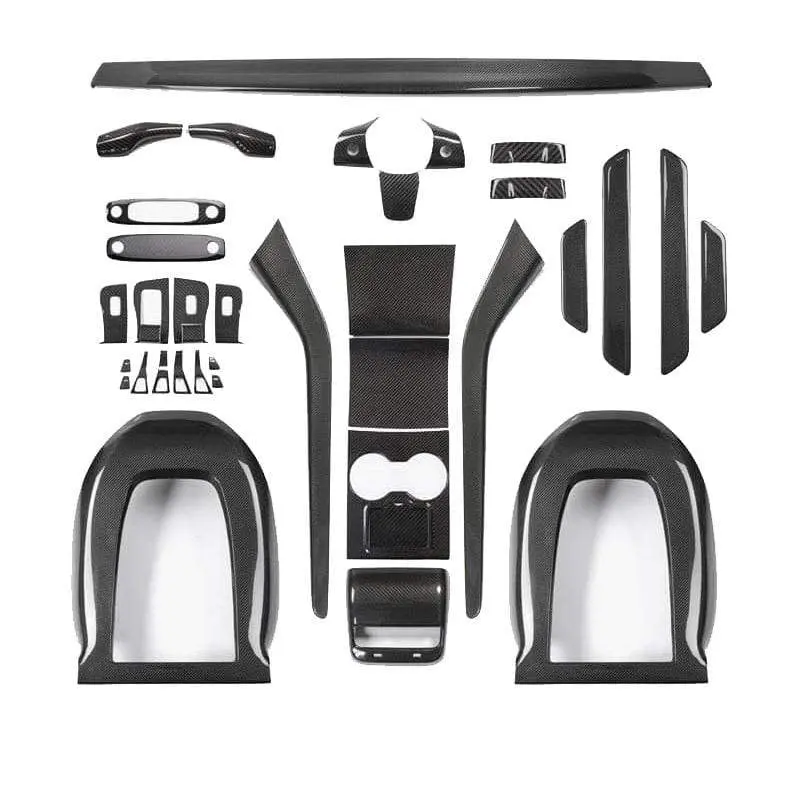 Ultimate Real Molded Carbon Fiber Upgrade Bundle Kit For Tesla Model Y Gloss 2020-2021 3
