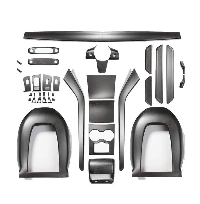 Ultimate Real Molded Carbon Fiber Upgrade Bundle Kit For Tesla Model Y Matte 2017-2020 3