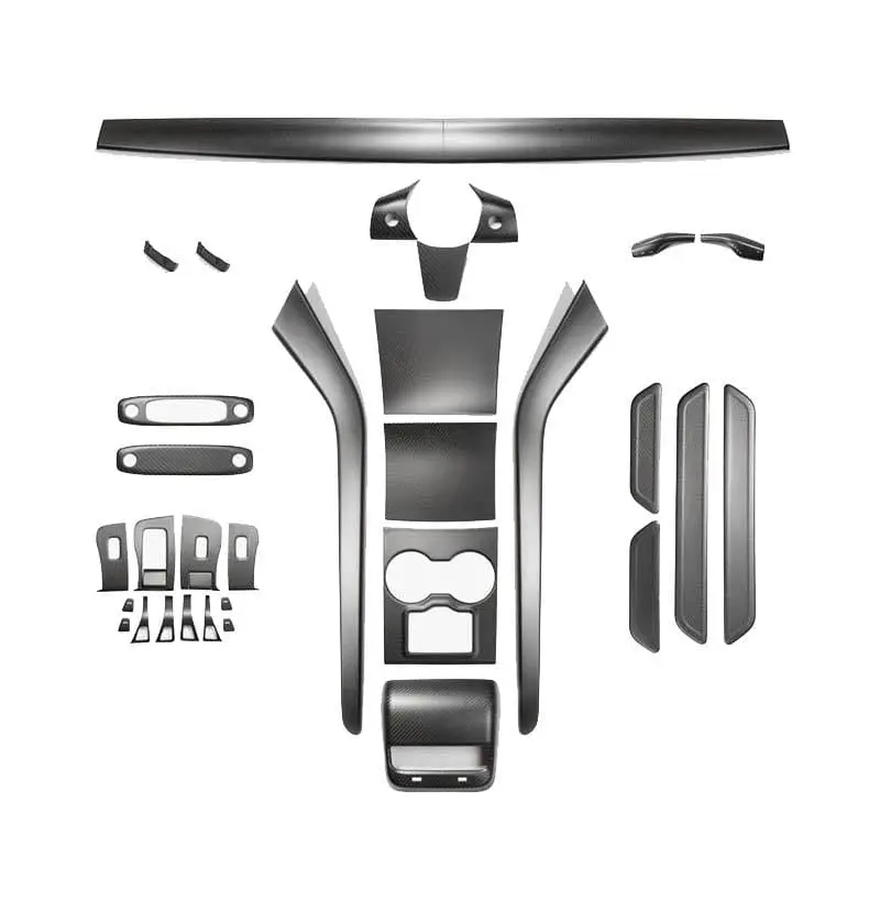 Ultimate Real Molded Carbon Fiber Upgrade Bundle Kit For Tesla Model Y Matte 2017-2020 2