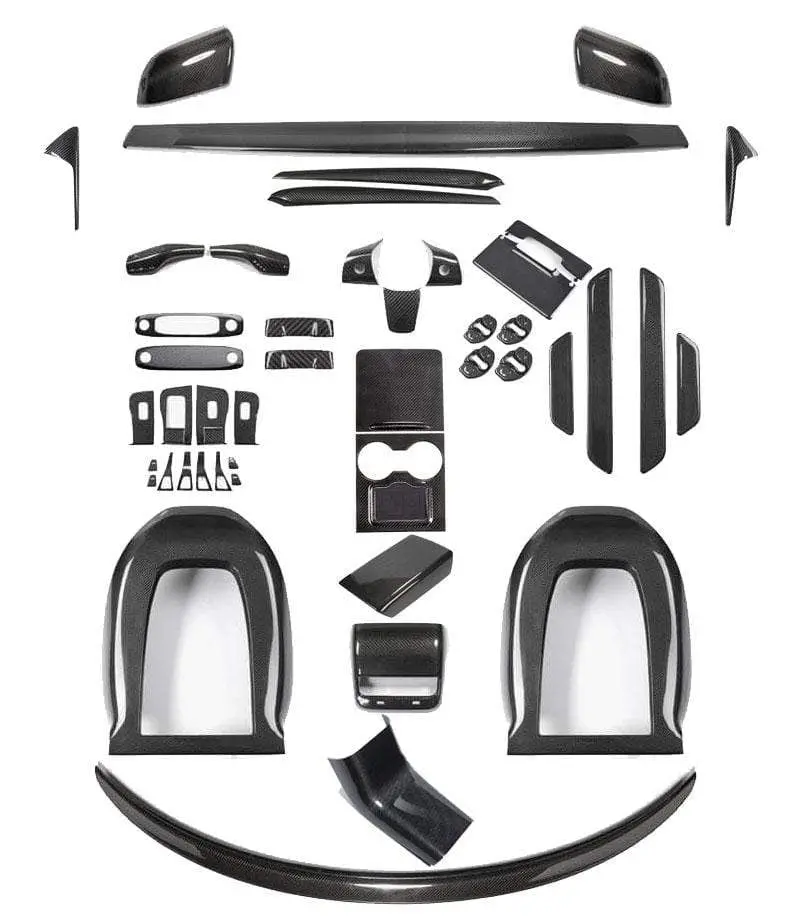 Ultimate Real Molded Carbon Fiber Bundle Kit For Tesla Model Y Gloss 2021-2026 1