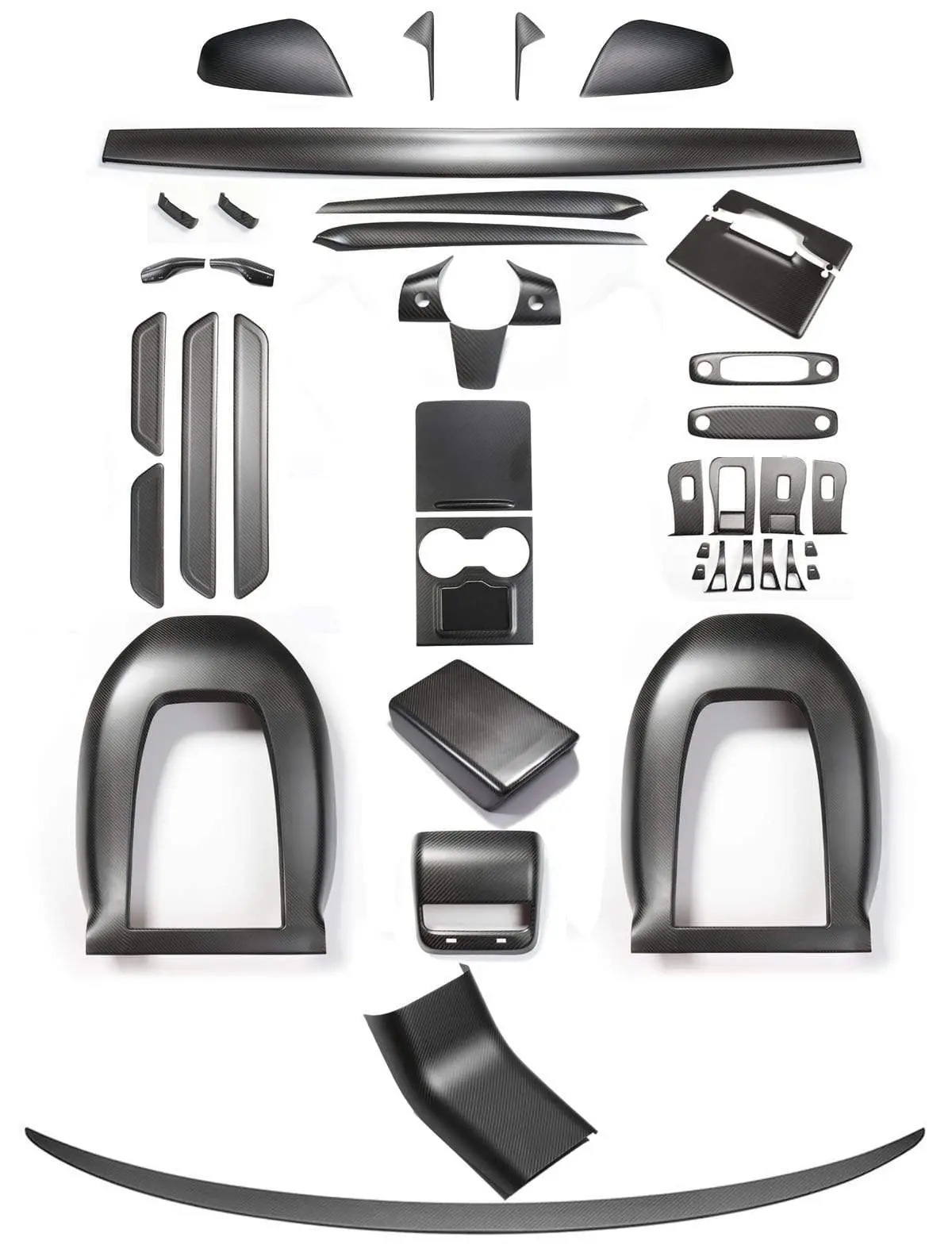 Ultimate Real Molded Matte Carbon Fiber Bundle Kit For Tesla Model Y 2021-2026 1